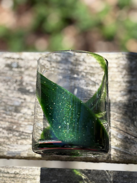 Green Glimmery Splash Cup